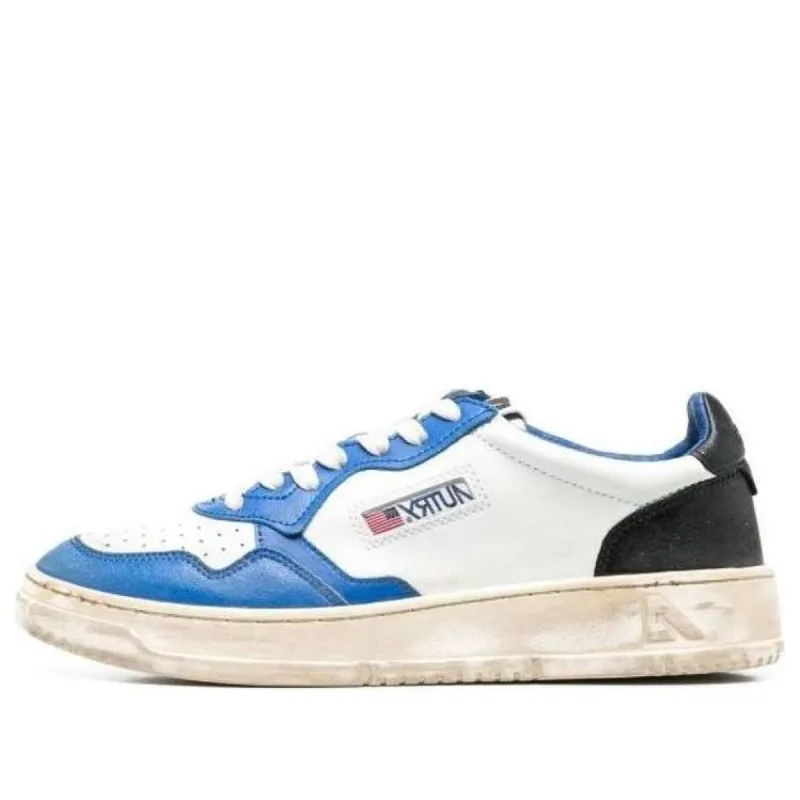 (WMNS) Autry Medalist Super Vintage Leather Low Sneakers 'White Black Blue' AVLW-SV10 sold by KicksCrew