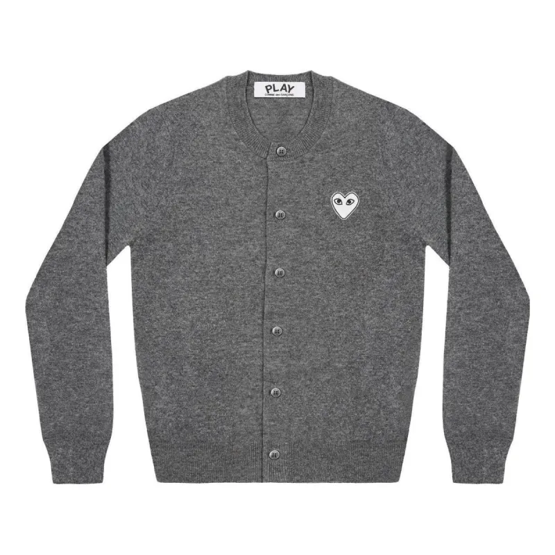(WMNS) COMME des GARCONS PLAY Cardigan White Emblem 'Grey' AZ-N065-051-1 sold by KicksCrew