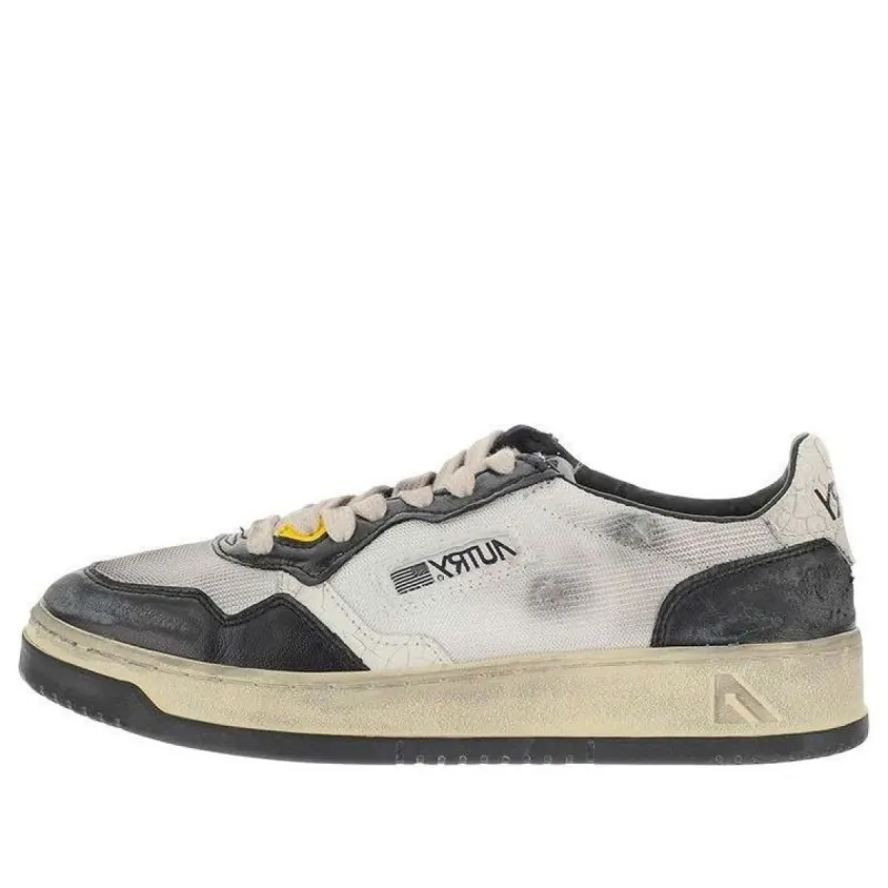 Autry Low Super Vintage Mesh Sneakers 'White Black' AVLM-MS10 sold by KicksCrew