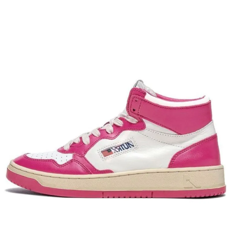(WMNS) Autry Medalist Mid Leather Sneakers Two-Toned 'White Hot Pink' AUMW-WB14 sold by KicksCrew