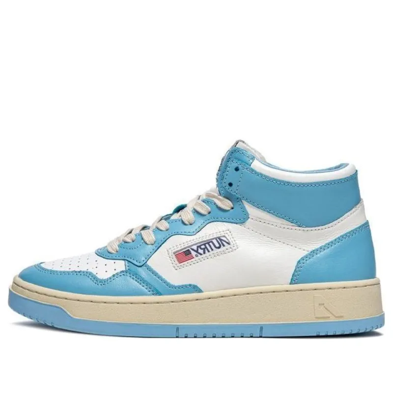 (WMNS) Autry Medalist Mid Leather Sneakers Two-Toned 'White Blue' AUMW-WB08 sold by KicksCrew