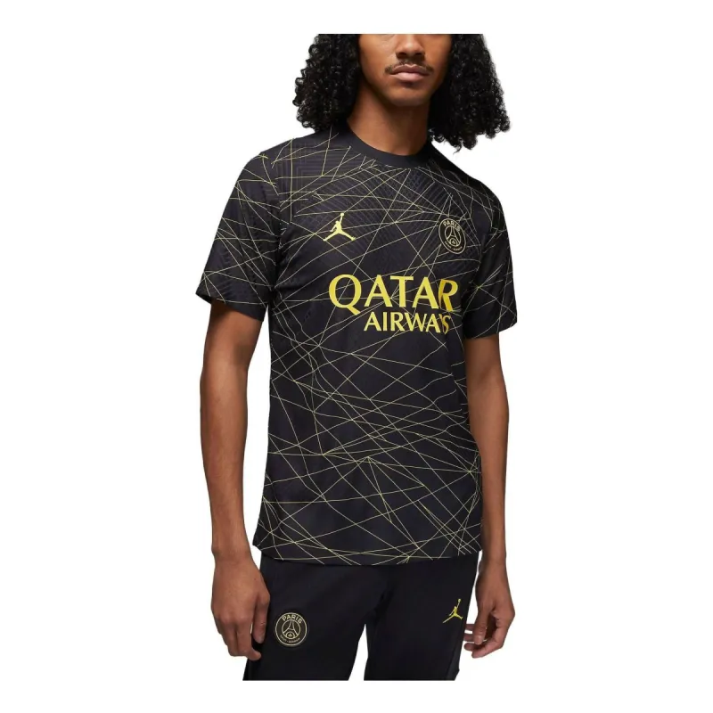 Air Jordan x Paris Saint-Germain 2022/23 Match Fourth Dri-FIT ADV Soccer Jersey 'Black Yellow' DR3797-010 sold by KicksCrew