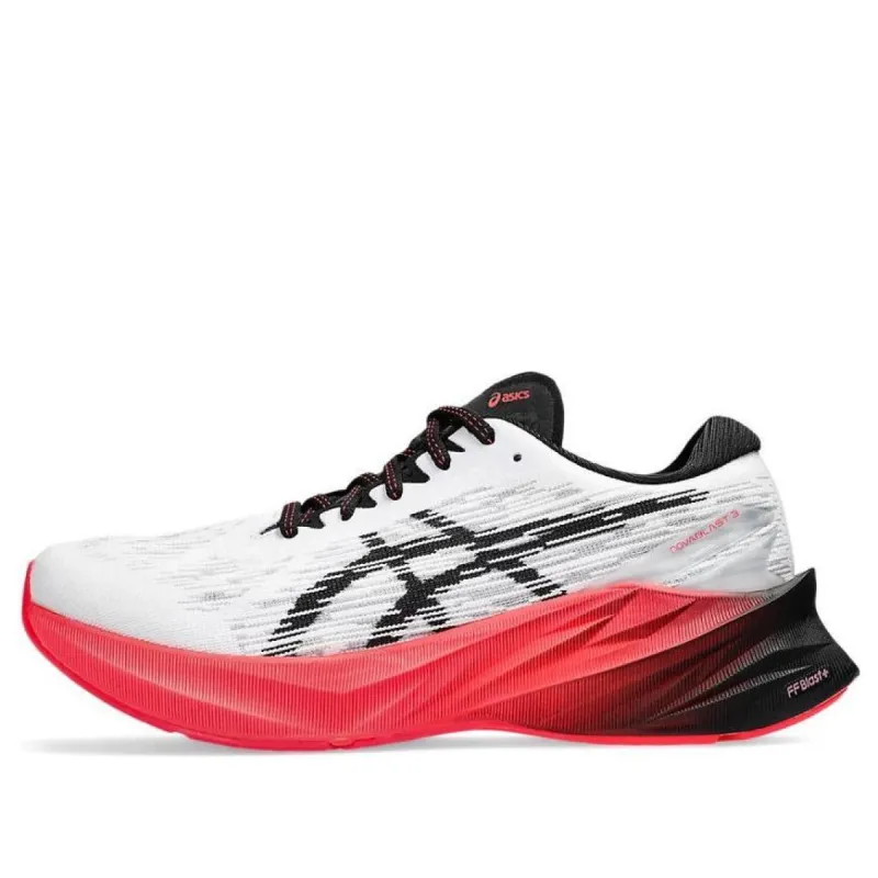 (WMNS) ASICS Novablast 3 'White Black Electric Red' 1012B288-104 sold by KicksCrew