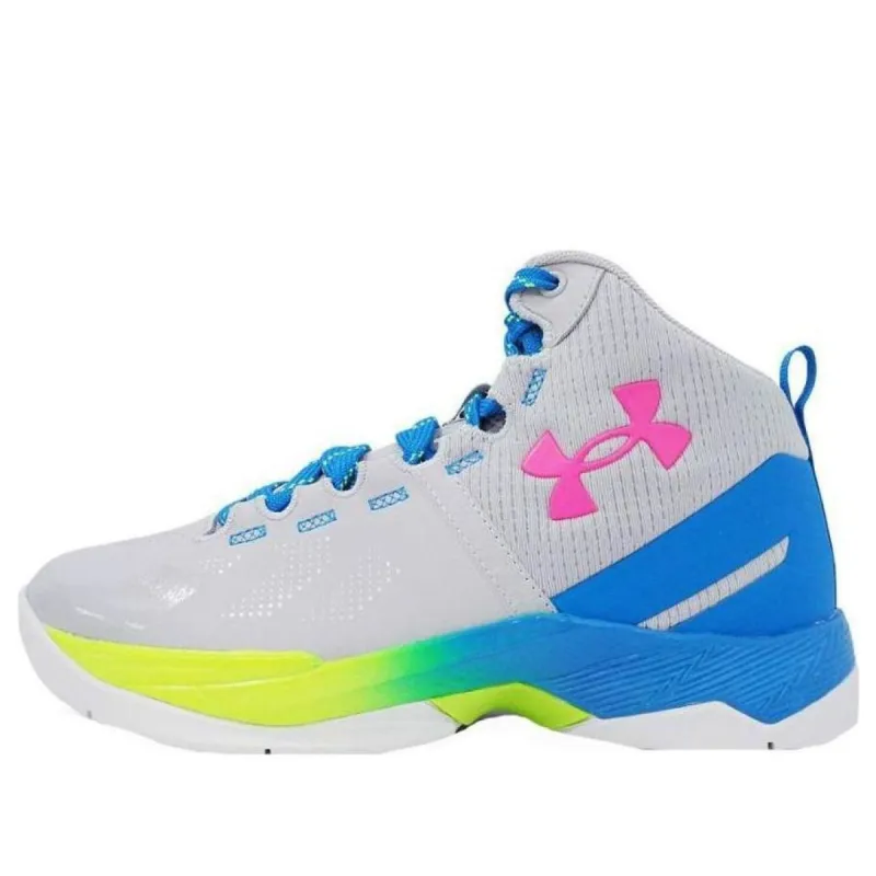 (PS) Under Armour Curry 2 Splash Party Basketball Shoes 'White Pink Electric Blue' 3026306-100 sold by KicksCrew