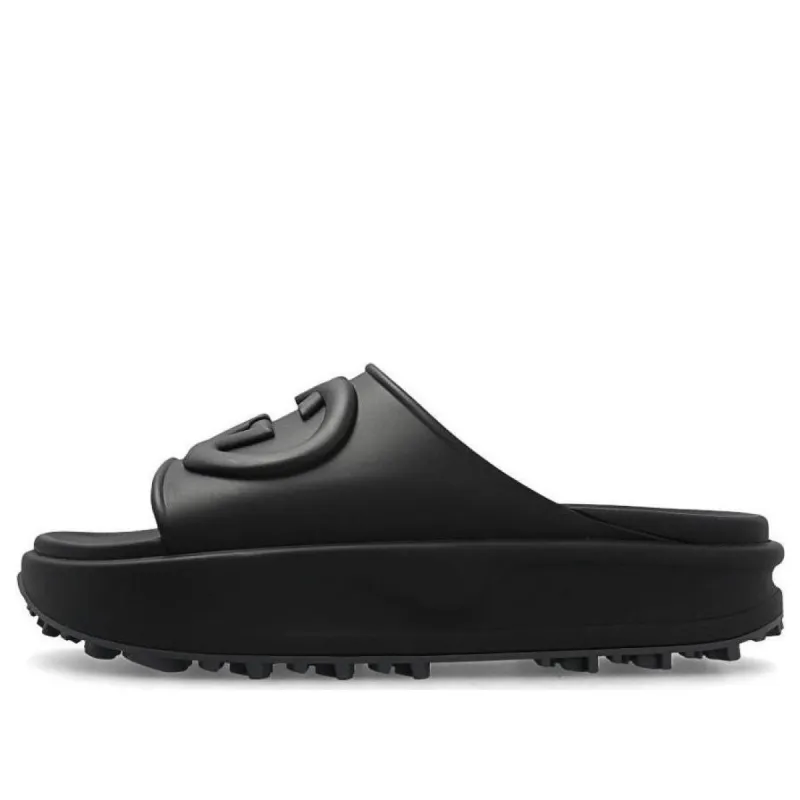 GUCCI｜SLIPPERS (738471 US000 1000) Gucci Side Interlocking G Slide Sandals 'Brown' 738471-US000