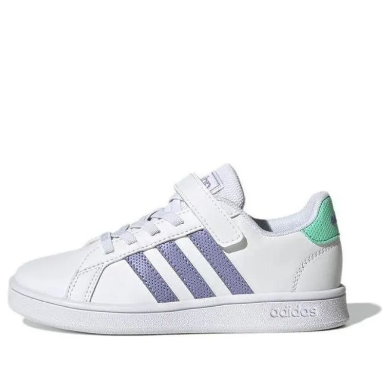 (PS) Adidas Grand Court Shoes 'Cloud White Purple' GX5748 sold by KicksCrew