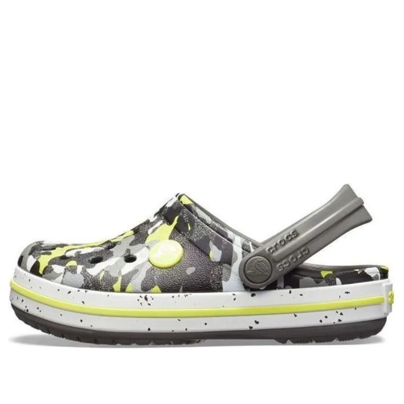 (GS) Crocs Crocband Camo Printed Clogs 'Grey Black Yellow' 205301-0ED sold by KicksCrew