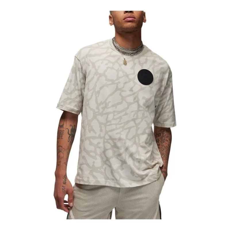 Air Jordan Paris Saint-Germain Graphic T-Shirt 'Beige Grey' DZ2912-072 sold by KicksCrew
