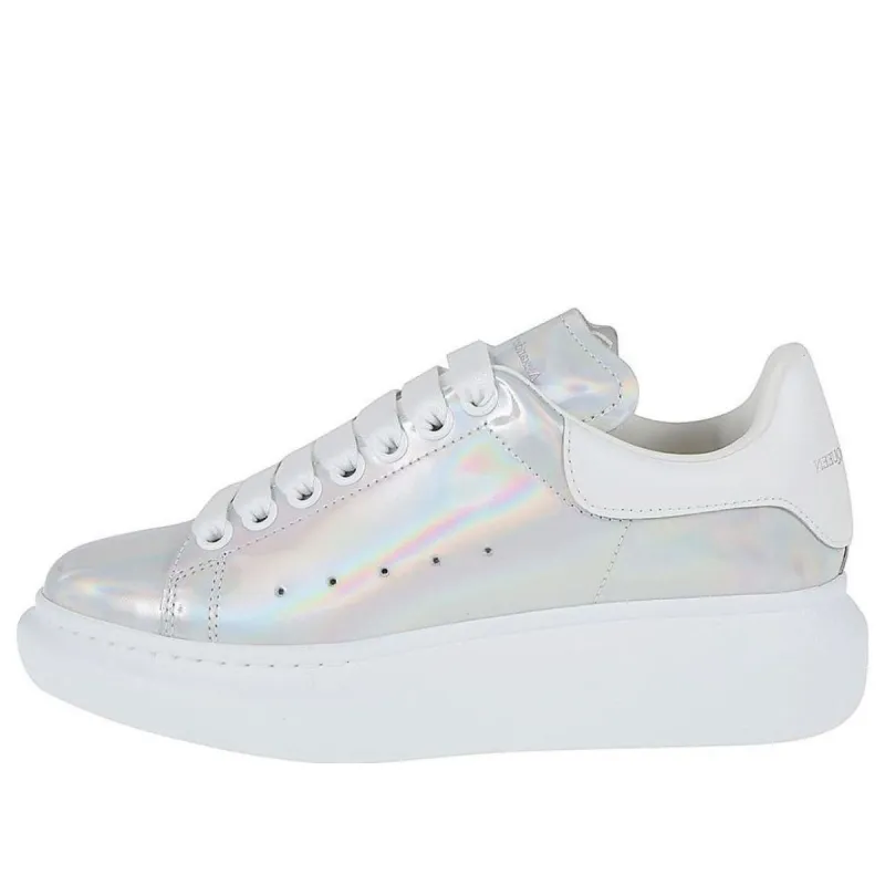 (WMNS) Alexander McQueen Oversized Sneakers 'White Iridescent' 718139WICT19000 sold by KicksCrew