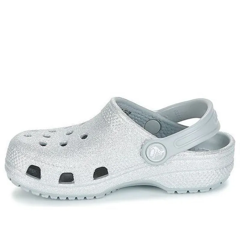 (GS) Crocs Classic Glitter Clogs 'Silver' 205441-040 sold by KicksCrew