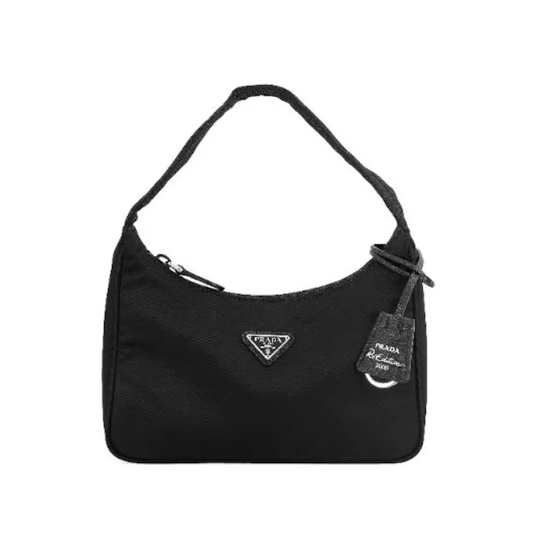 PRADA Duet Re-Nylon bucket bag 'Black Gold' 1BH038-RV44