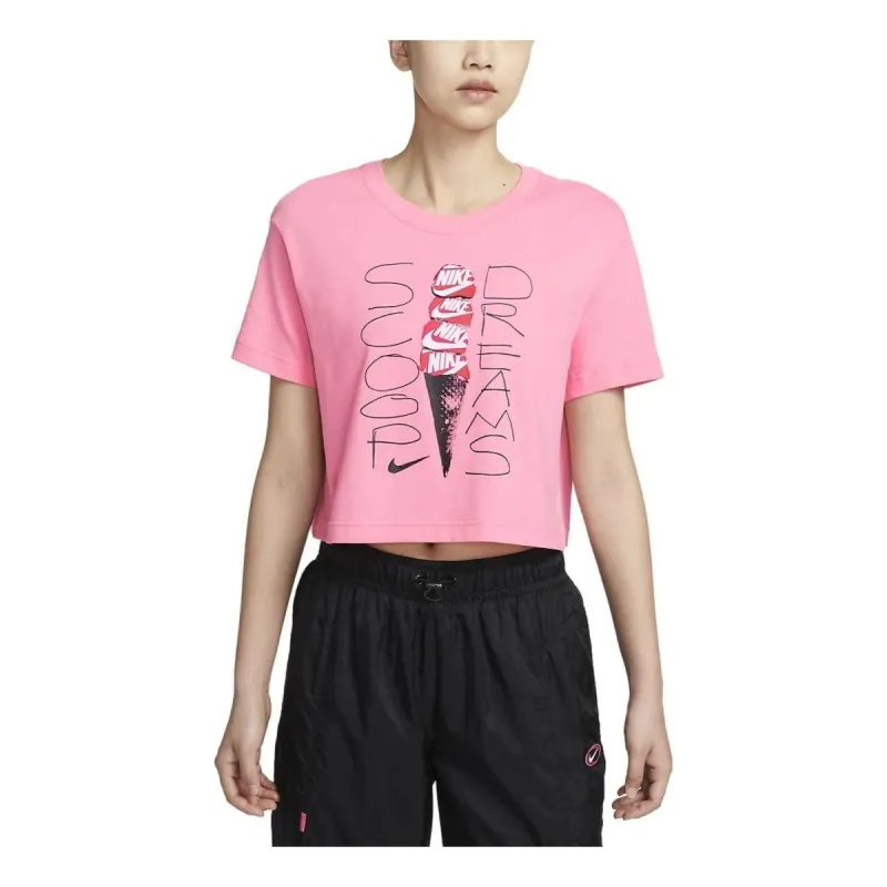 (WMNS) Nike Short Sleeve T-Shirt 'Pink' FB8110-611 sold by KicksCrew