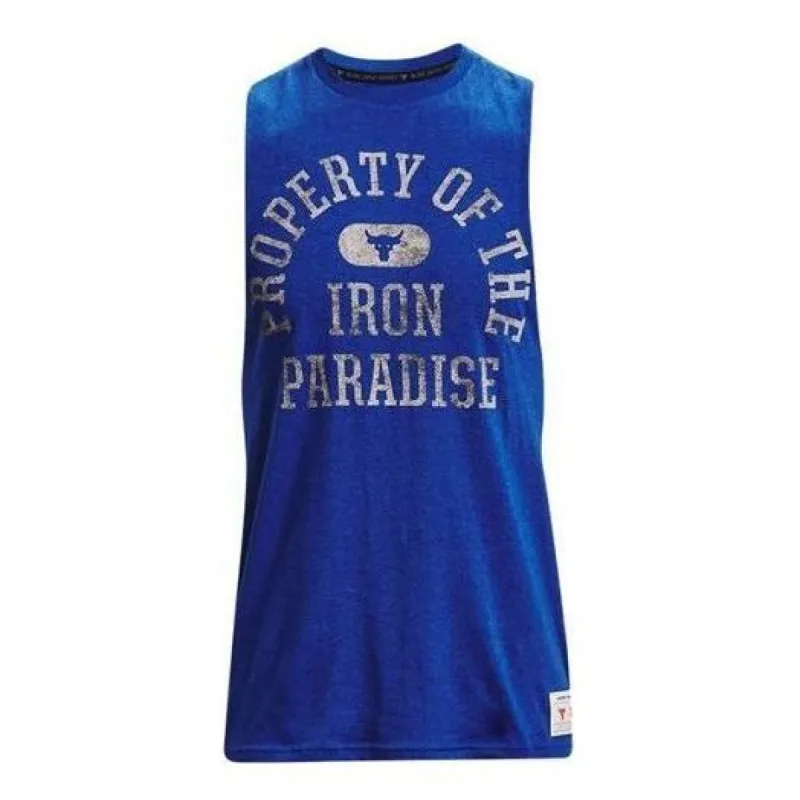 Under Armour Project Rock Property Tank 'Blue' 1367126-400 sold by KicksCrew