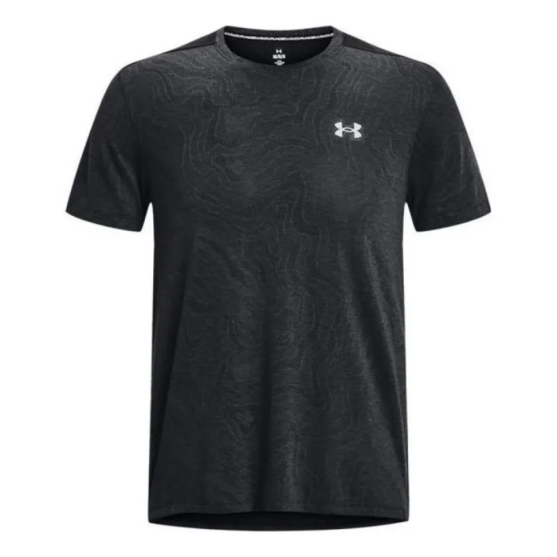 Under Armour Streaker Topographic T-Shirt 'Black' 1373211-001 sold by KicksCrew