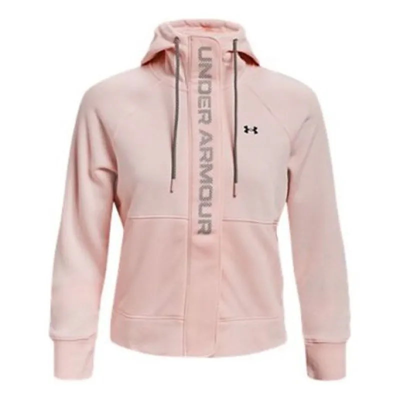 (WMNS) Under Armour Rival Fleece Full Zip Jacket 'Light Pink' 1365845-685 sold by KicksCrew
