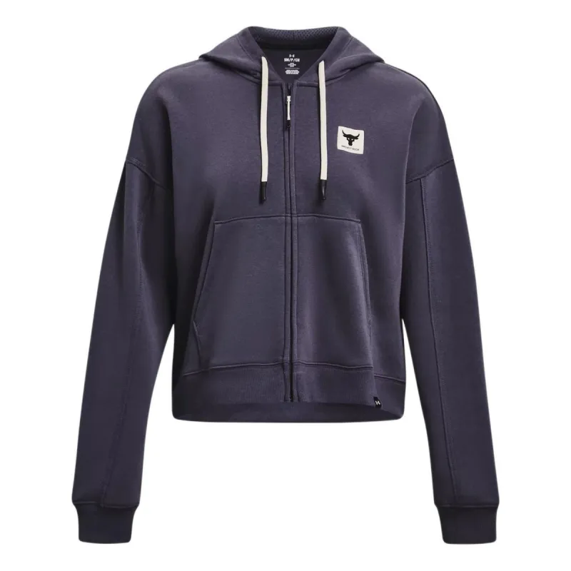 (WMNS) Under Armour Project Rock Fleece Hooded Jacket 'Dark Purple' 1373589-558 sold by KicksCrew