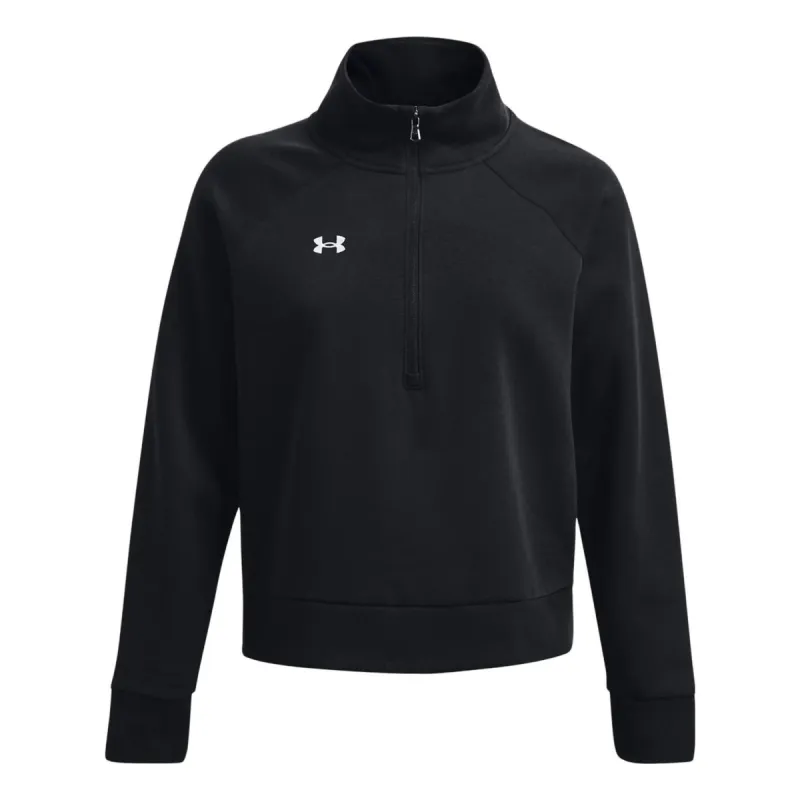 (WMNS) Under Armour Rival Fleece 1/2 Zip Sweatshirt 'Black' 1379492-001 sold by KicksCrew
