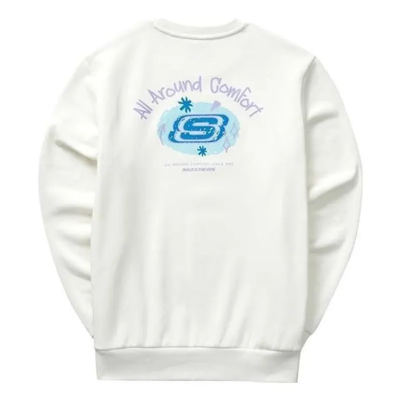 Skechers Colorful Casual Series Brand Crew Sweater 'White Green' L322U086-0074 sold by KicksCrew