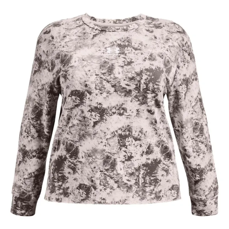 (WMNS) Under Armour Rival Terry Printed Crew Shirt 'Multi-Color' 1375252-592 sold by KicksCrew