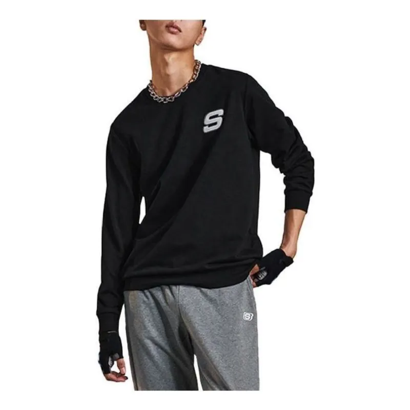 Skechers Casual Long Sleeve T-Shirt 'Black White' L321U138-0018 sold by KicksCrew