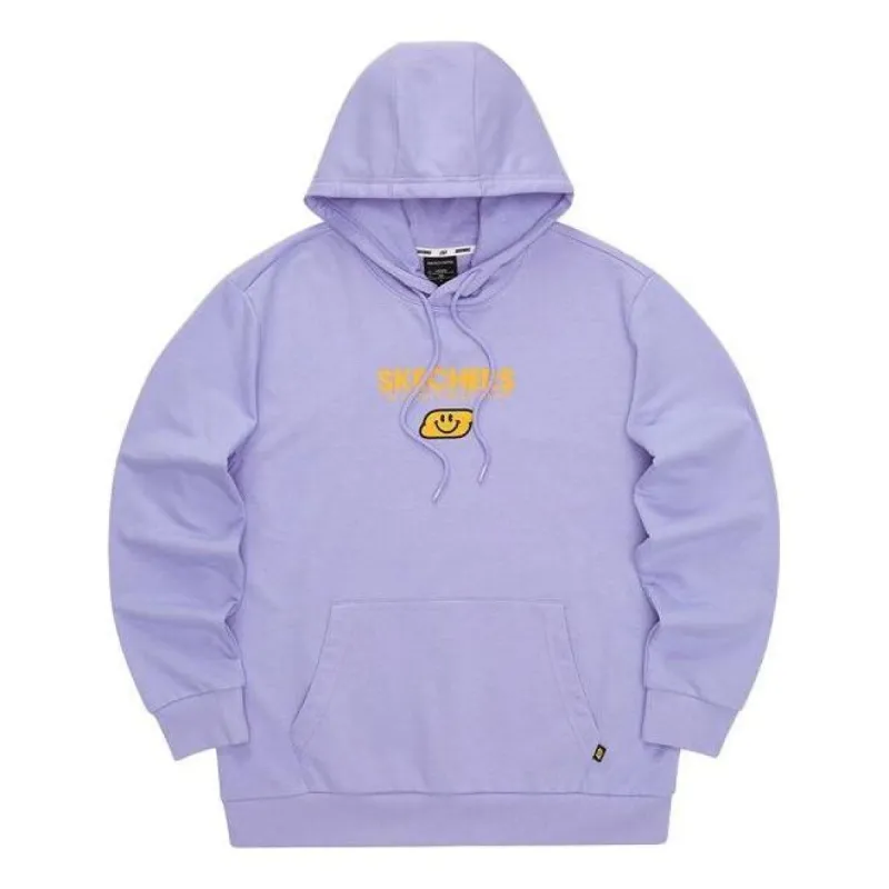 Skechers Colorful Casual Series Letter Printed Hoodie 'Purple Yellow' L321U131-01DU sold by KicksCrew