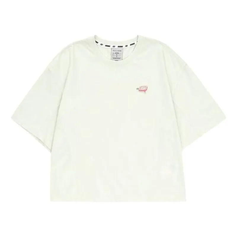 (WMNS) Skechers Logo Printed Tee 'White' L223W070-0074 sold by KicksCrew