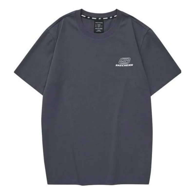 Skechers Logo Printed Tee 'Teal White' L223U165-026R sold by KicksCrew