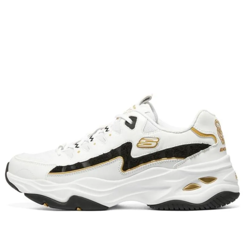 (WMNS) Skechers D'lites 4.0 'White Black Gold' 896069-WBGD made by Skechers