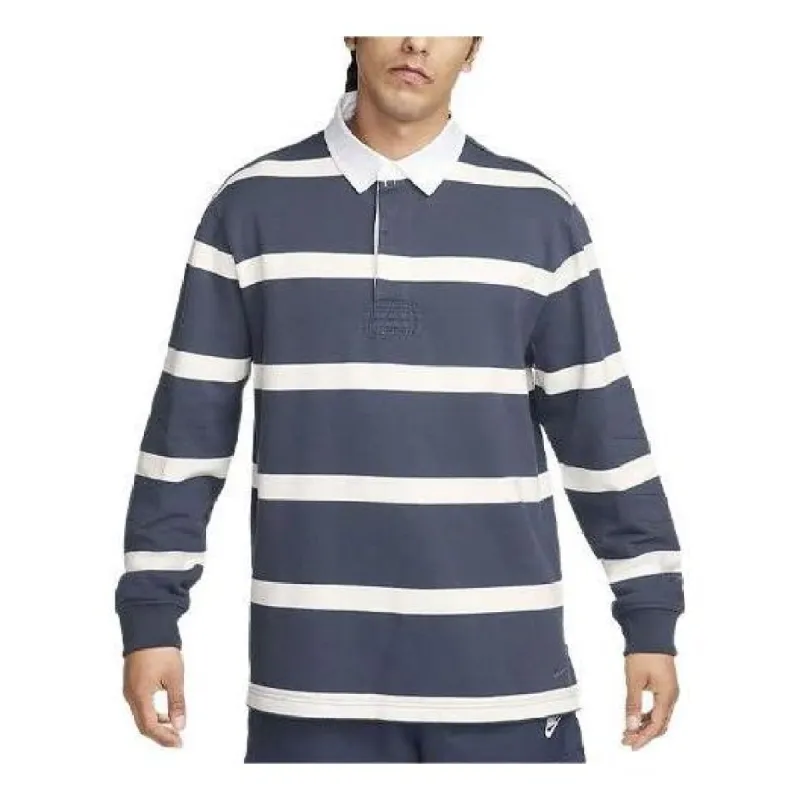 Nike Life Striped Heavyweight Rugby Shirt 'Thunder Blue' FN3123-437 sold by KicksCrew