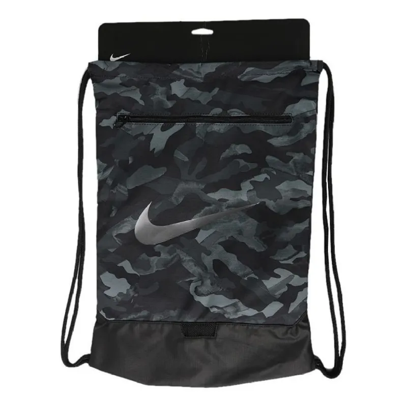 Nike Brasilia 9.0 AOP 2 Gym Sack 'Grey Black' BA6223-077 made by Nike