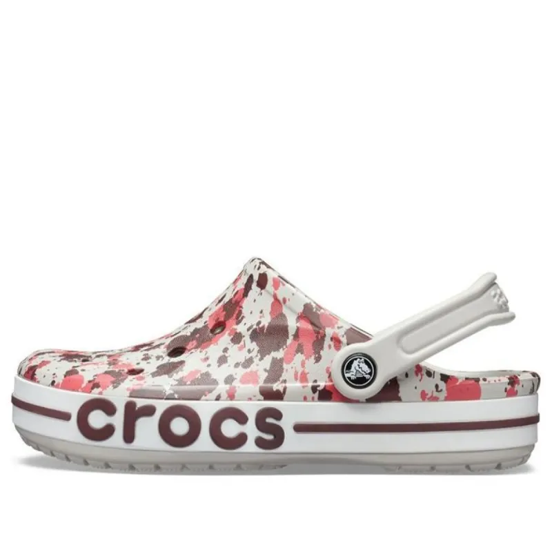 Crocs Bayaband Printed Classic Clogs 'White Brown Red' 205840-1CD sold by KicksCrew