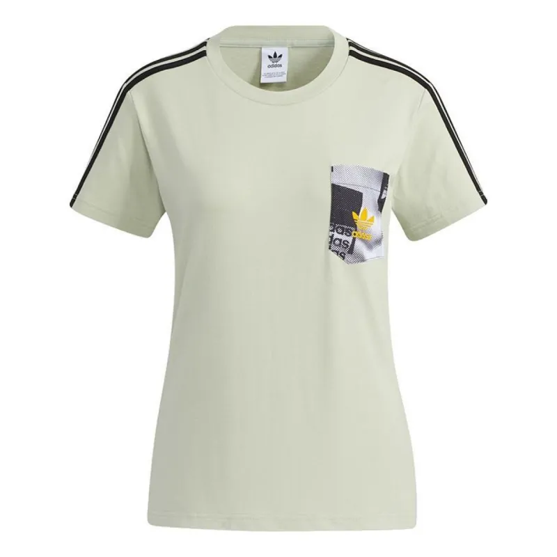 (WMNS) Adidas Originals Trefoil Short Sleeve T-shirt 'Light Green' HA1491 sold by KicksCrew