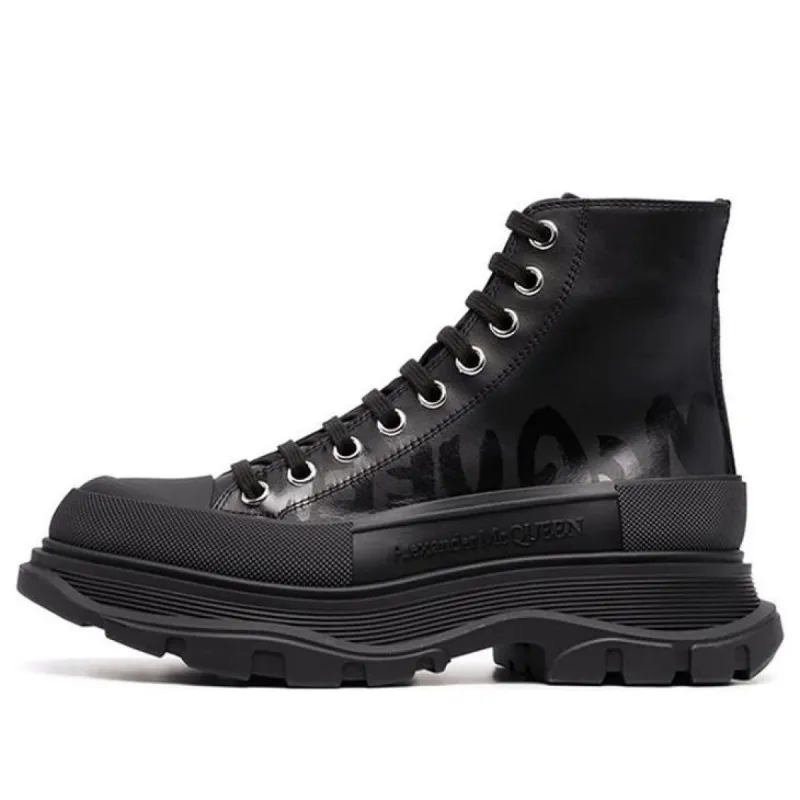 (WMNS) Alexander McQueen Tread Slick High-Top Boots 'Black' 679529WIABD1000 sold by KicksCrew