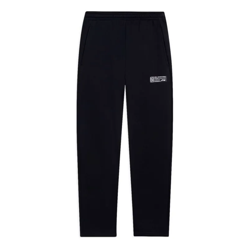 Li-Ning Graphic Straight Sweatpants 'Black' AKLSG47-1 sold by KicksCrew