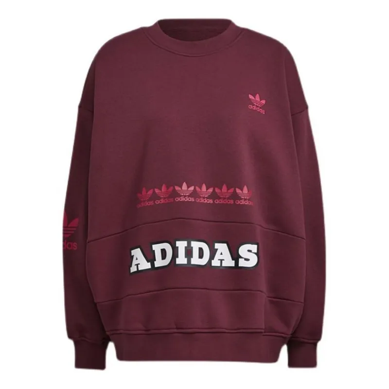 (WMNS) Adidas Originals Logo Play Sweatshirt 'Claret' H20452 sold by KicksCrew