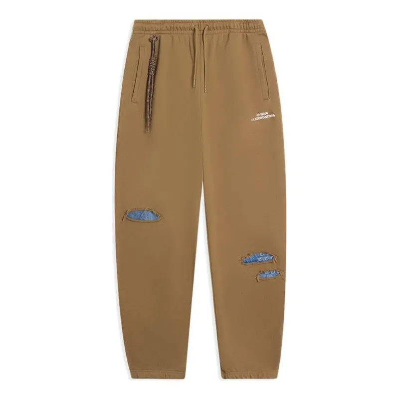 Li-Ning Skateboarding Graphic Sweatpants 'Khaki' AKLS867-3 sold by KicksCrew