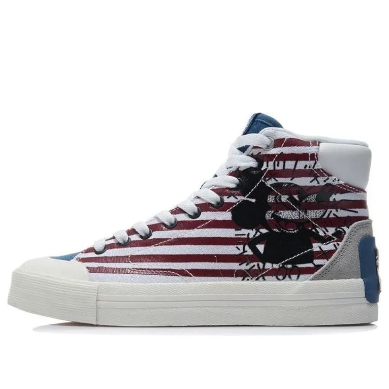 (WMNS) Li-Ning x Keith Haring x Disney Mickey Mouse Skate Shoes 'White Red Blue' AECR062-1 sold by KicksCrew