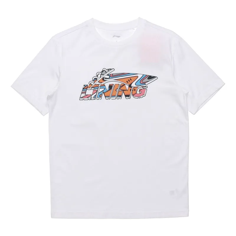 Li-Ning Classic Logo T-shirt 'White' AHSR550-1 sold by KicksCrew