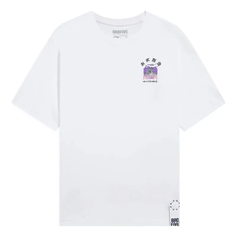 Li-Ning BadFive Small Graphic Loose Fit T-shirt 'White' AHSS391-4 sold by KicksCrew