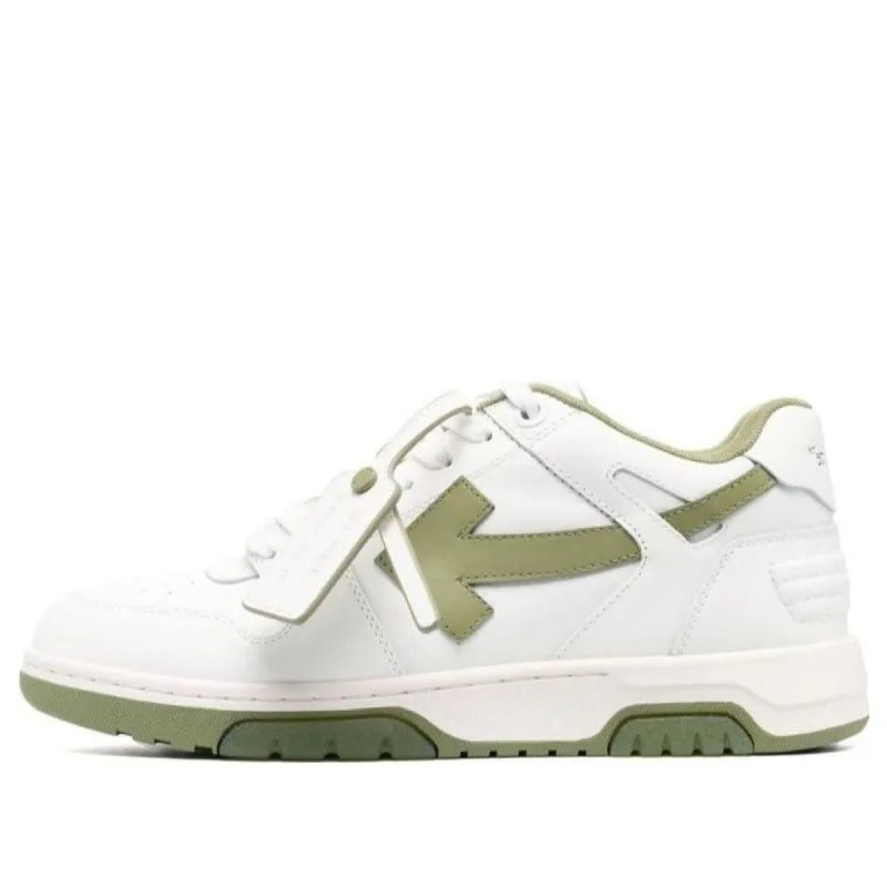 Off-White Out Of Office Leather Sneakers 'White Olive Green' OMIA189F23LEA0020153 sold by KicksCrew