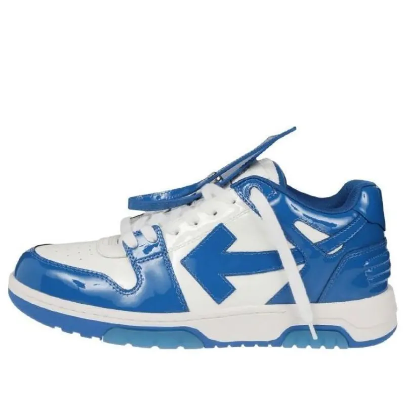 Off-White Out Of Office Low-Top Patent Sneaker 'Blue White' OMIA189F22LEA0060145 sold by KicksCrew