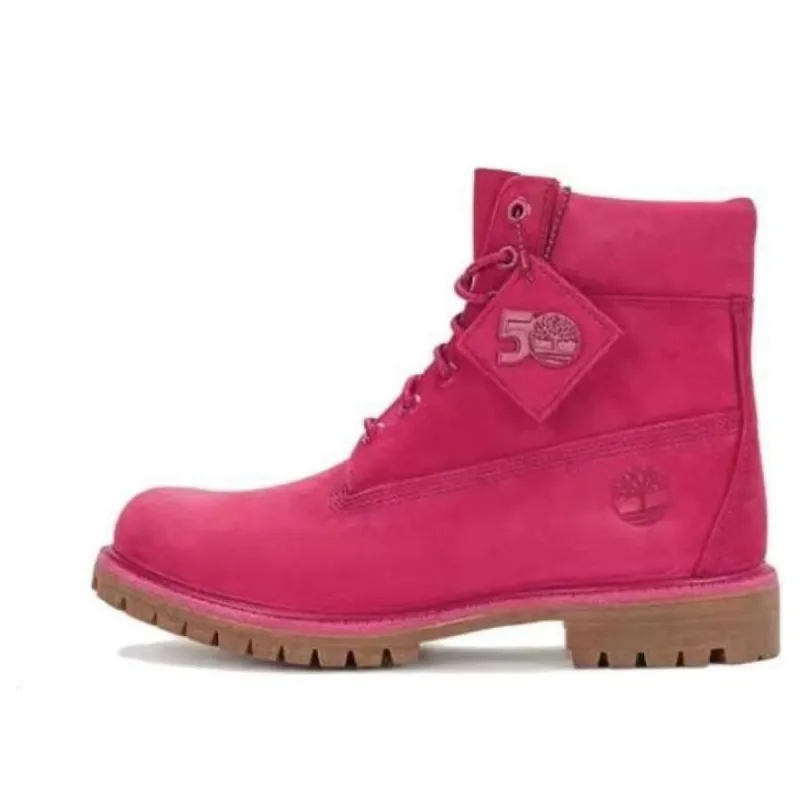 Timberland 50th Anniversary Edition Premium 6 Inch Waterproof Boot 'Dark Pink Nubuck' A5VHDW sold by KicksCrew