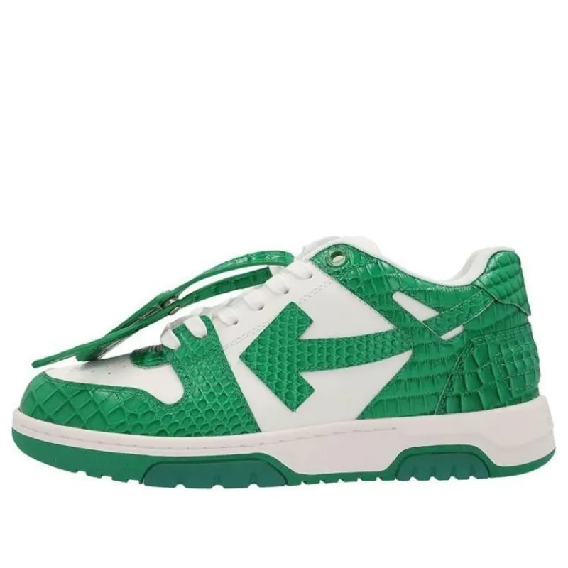 Off-White Out Of Office Crocodile Print Low-Top Sneakers 'Green White' OMIA189F22LEA0040155 sold by KicksCrew