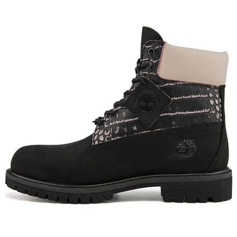 Timberland Premium Waterproof Wide Fit Boot 'Black Nubuck with Pink' A2JCKW sold by KicksCrew