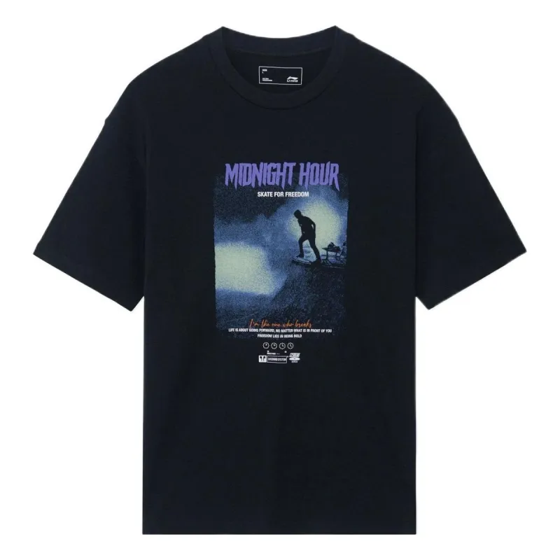Li-Ning Skate For Freedom Graphic Loose Fit T-shirt 'Black' AHSS289-2 sold by KicksCrew
