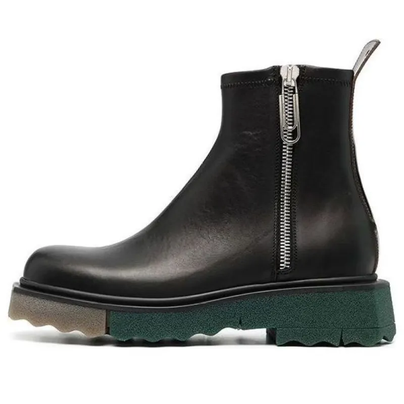 Off-White Sponge Sole Leather Zip Boot 'Black' OMID004S21LEA0011010 sold by KicksCrew