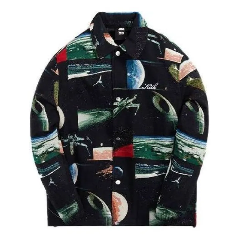 KITH x STAR WARS Planets Coaches Jacket 'Black' KHM010068-001 sold by KicksCrew