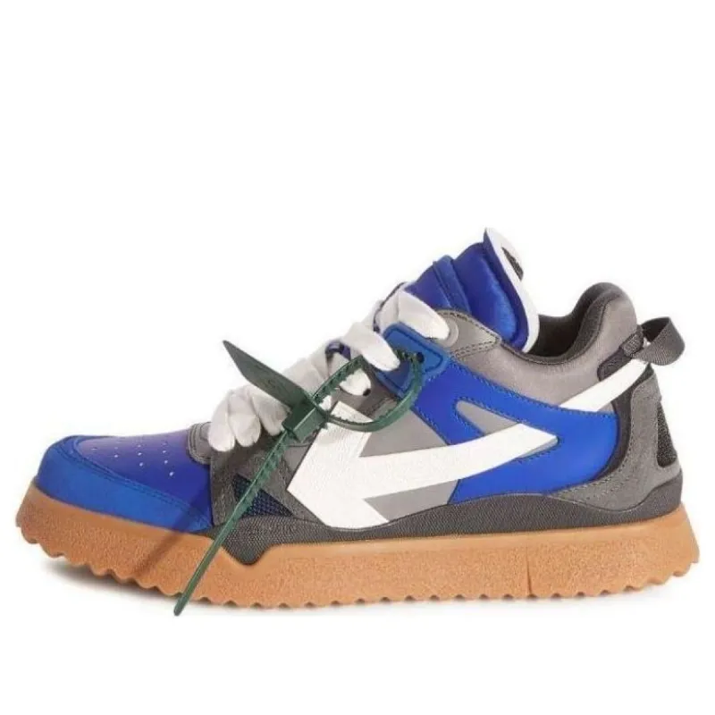 Off-White Sponge Mid-Top Sneakers 'Blue White Grey Tan' OMIA234F23LEA0026901 sold by KicksCrew