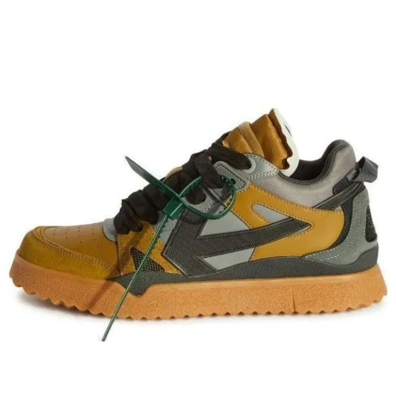 Off-White Sponge Mid-Top Sneakers 'Yellow Grey' OMIA234F23LEA0025610 sold by KicksCrew
