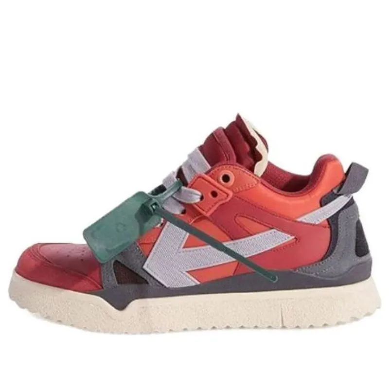Off-White Sponge Mid-Top Sneakers 'Red Grey' OMIA234F23LEA0022506 sold by KicksCrew